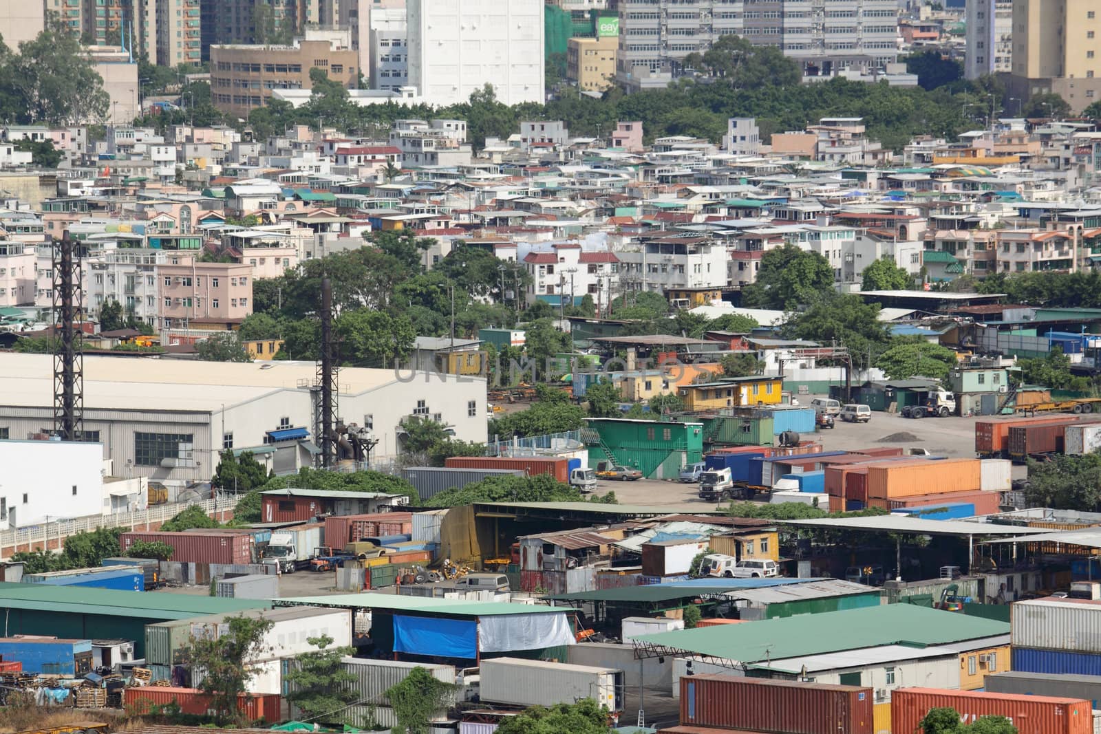 downtown city and old building 