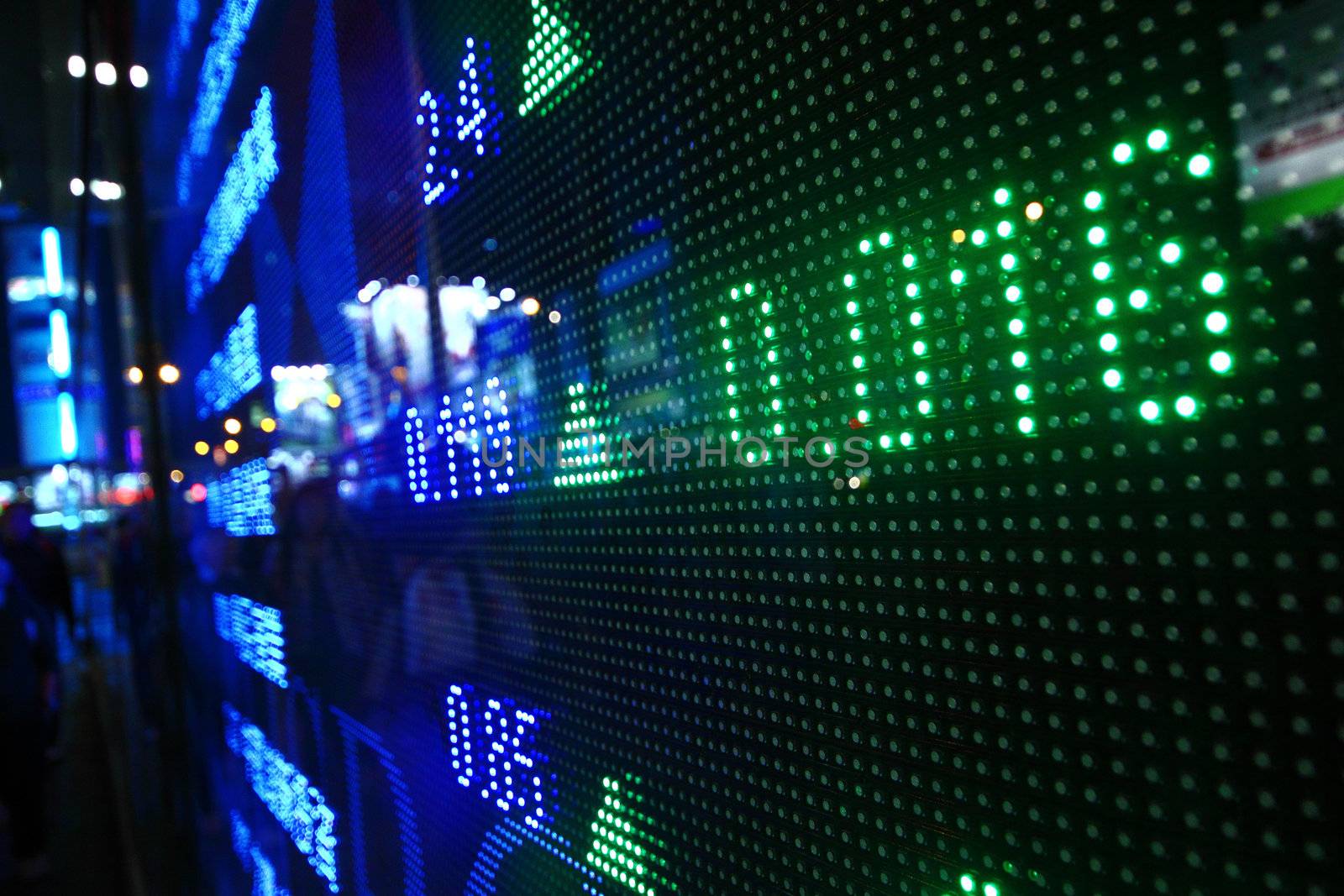 Colored ticker board at outdoor