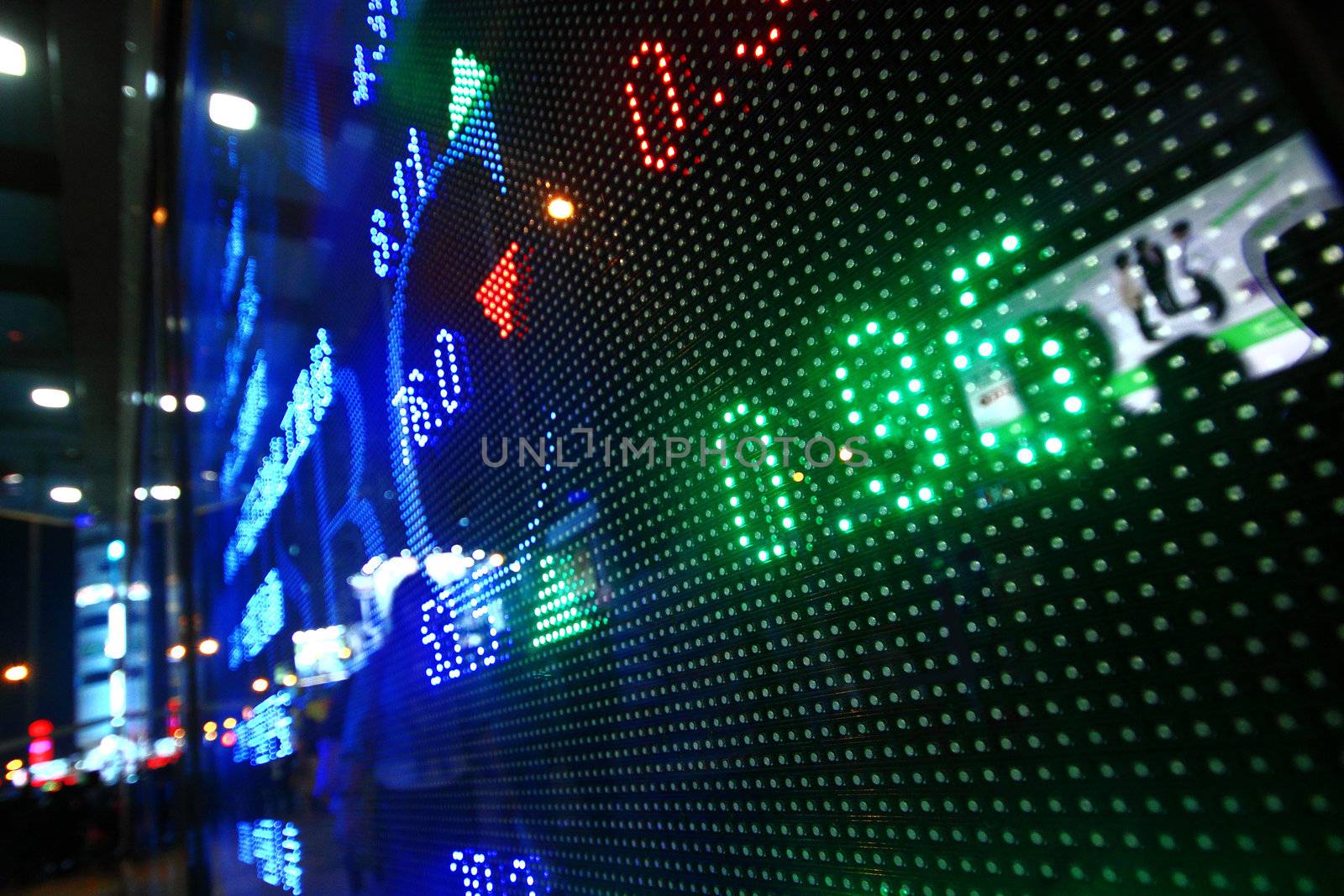 Colored ticker board at outdoor