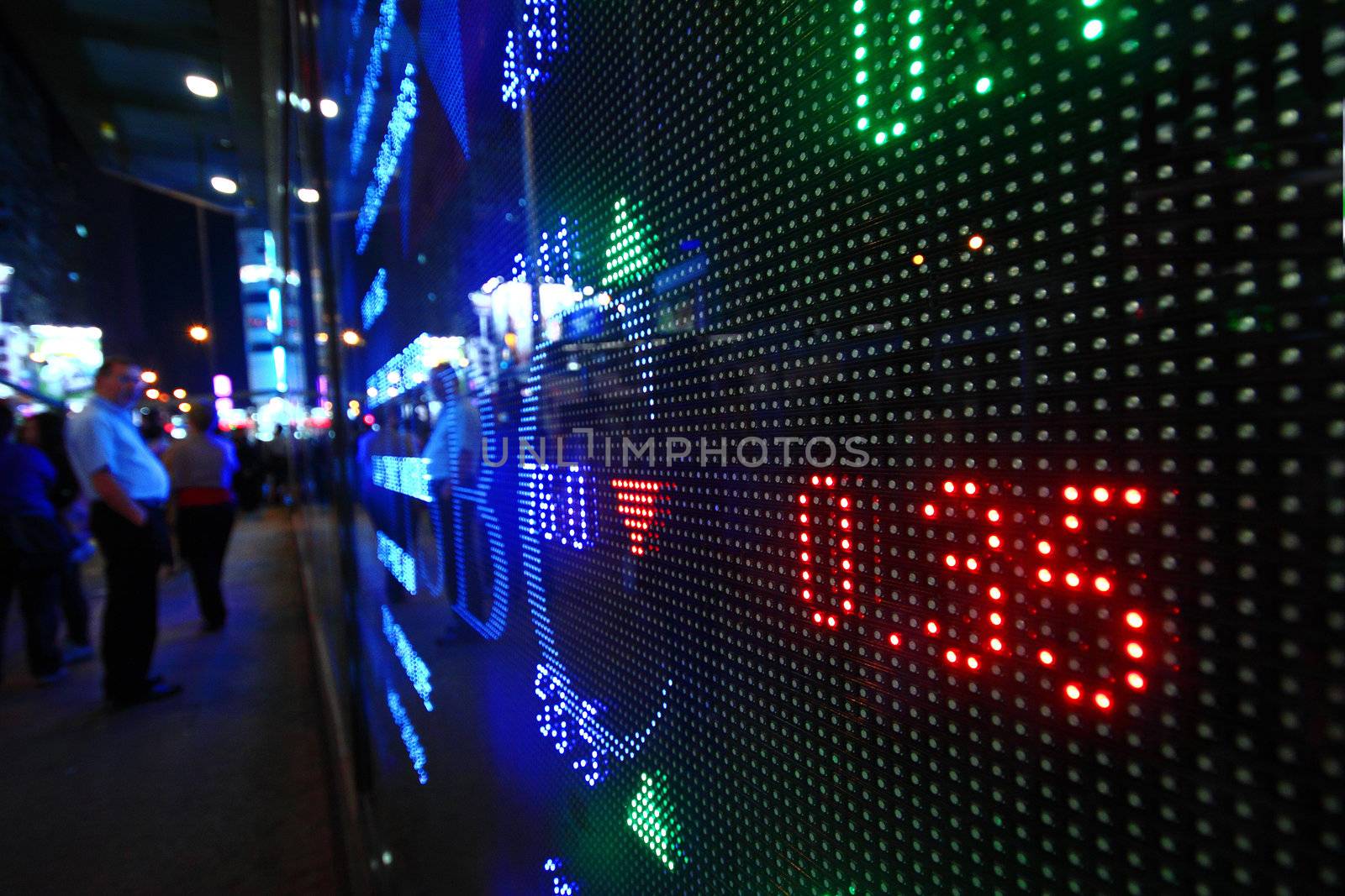 Colored ticker board at outdoor