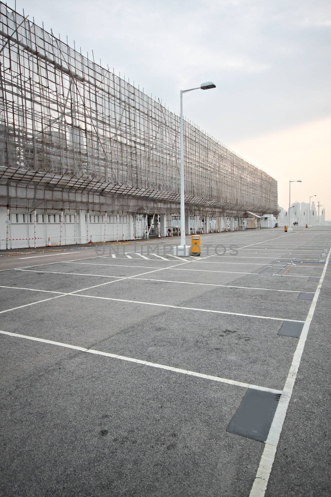 large numbered space parking lot 
