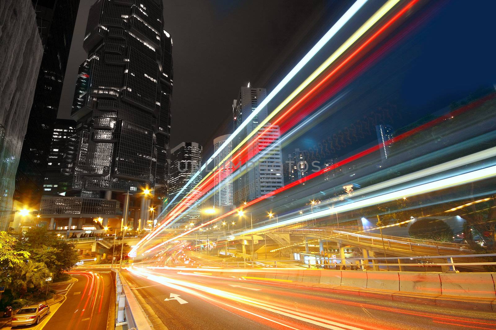 modern city traffic at night 