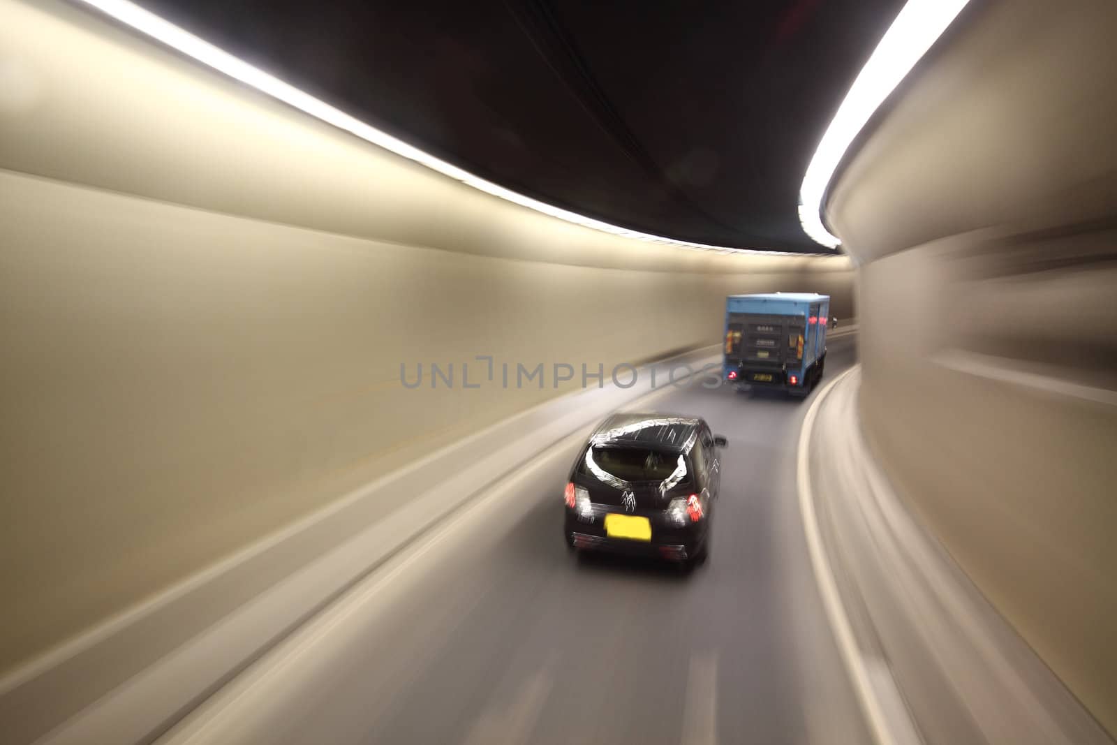 urban tunnel and traffic light