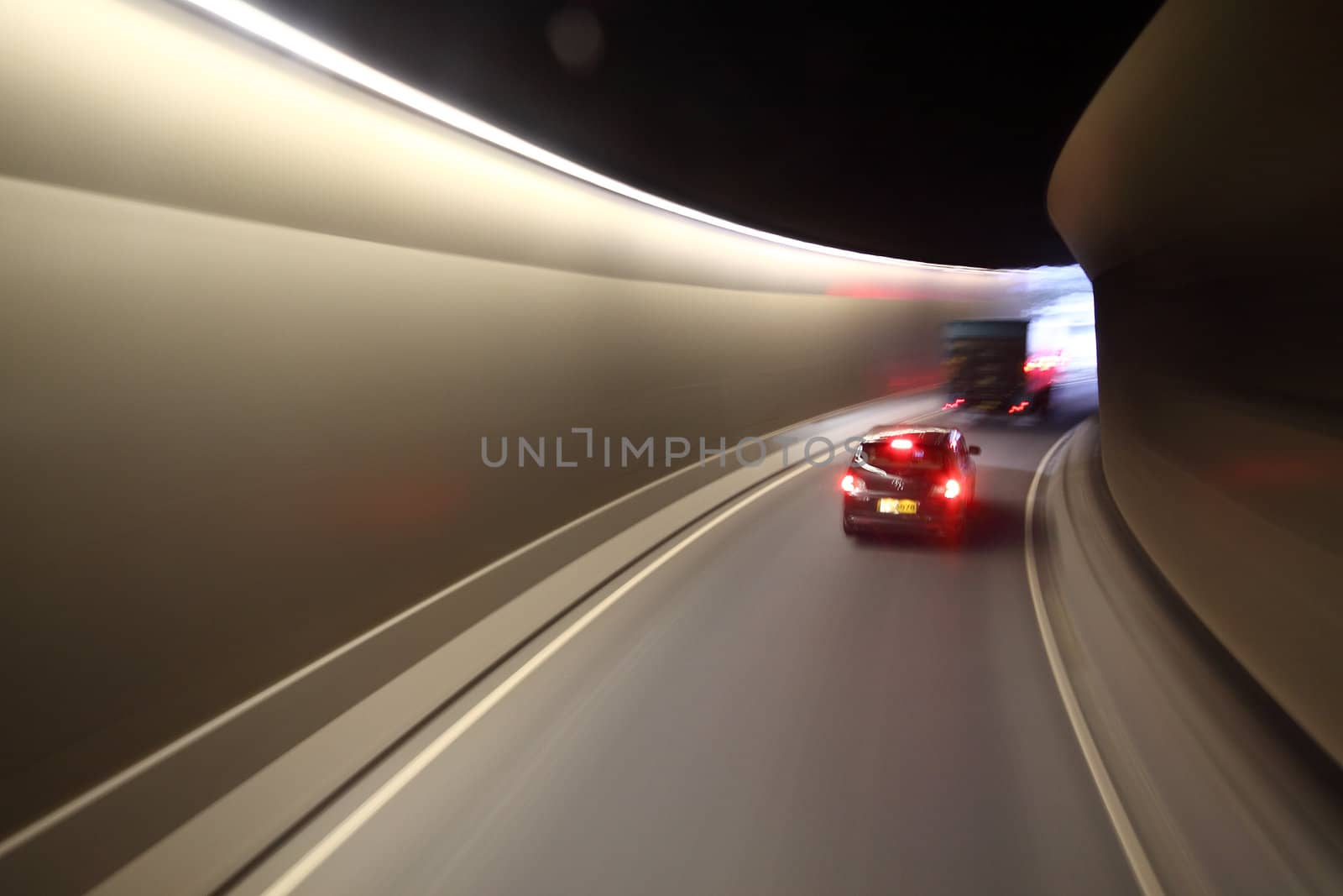 urban tunnel and traffic light