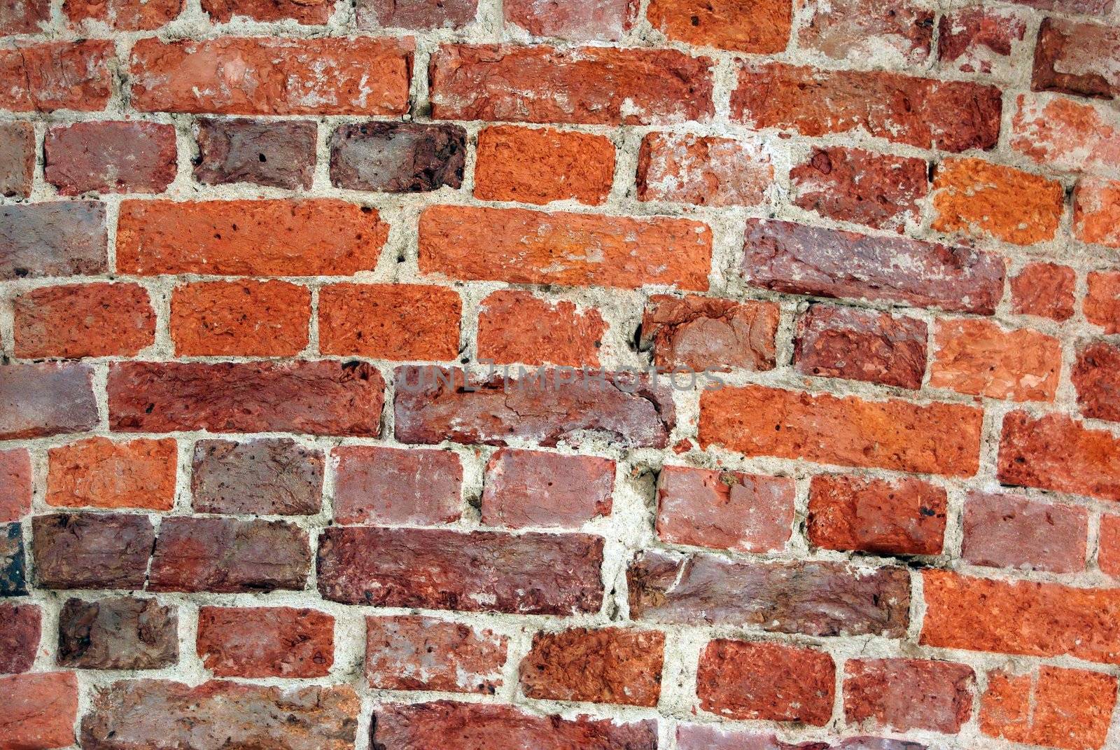 Texture of old weathered brick wall for backgrounds