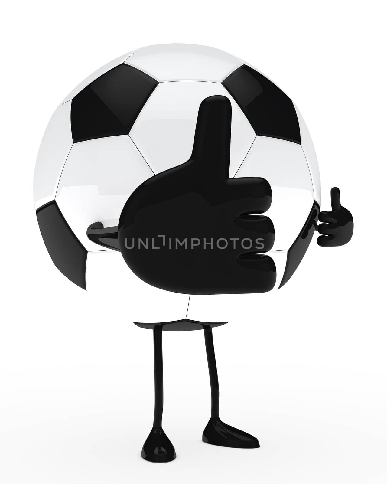 football figure shows top with bif thumb