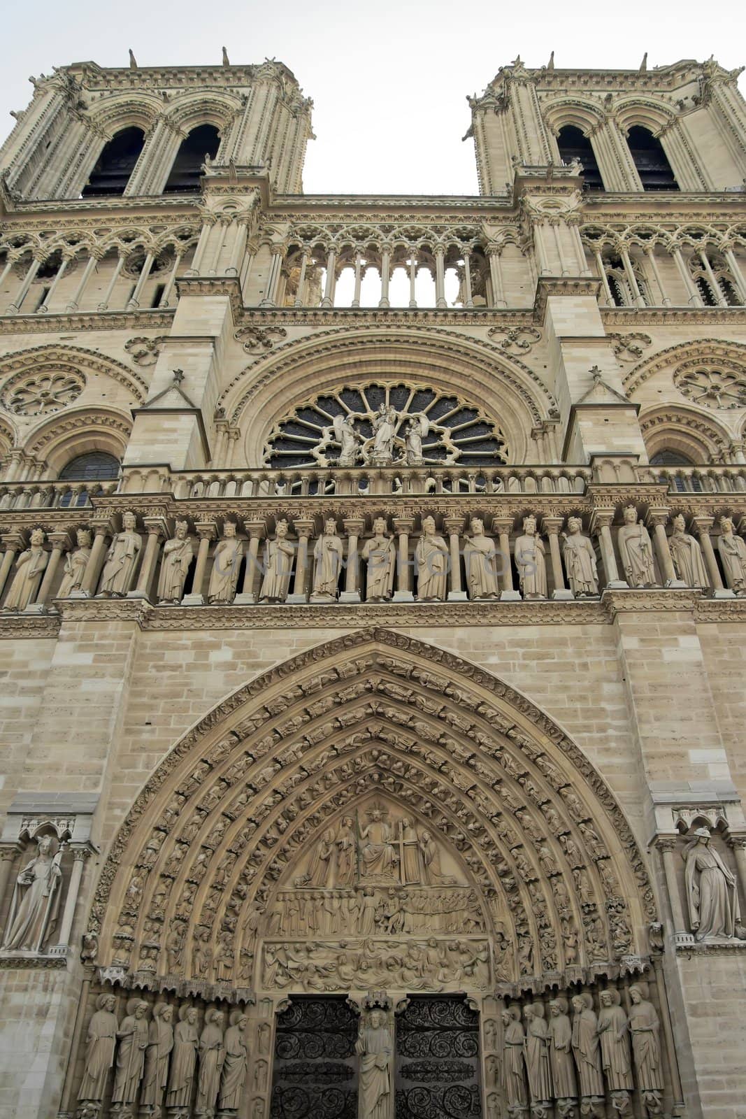 Notre-Dame de Paris, monumental portico  Paris France
