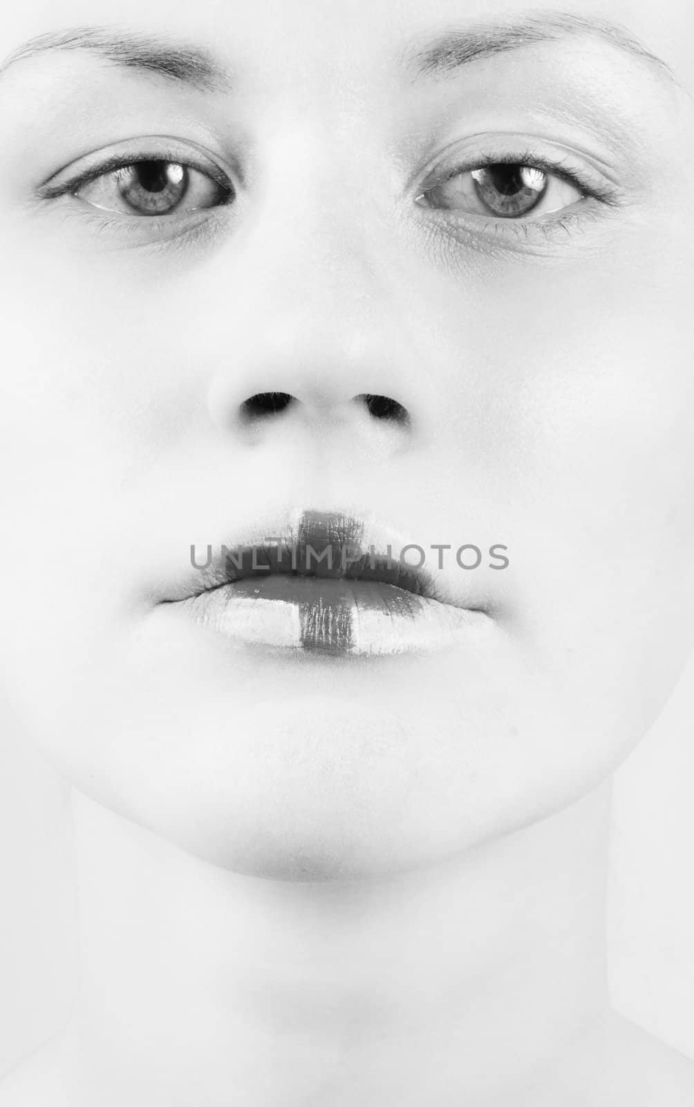 Conceptual makeup on a young girl with white skin by svedoliver