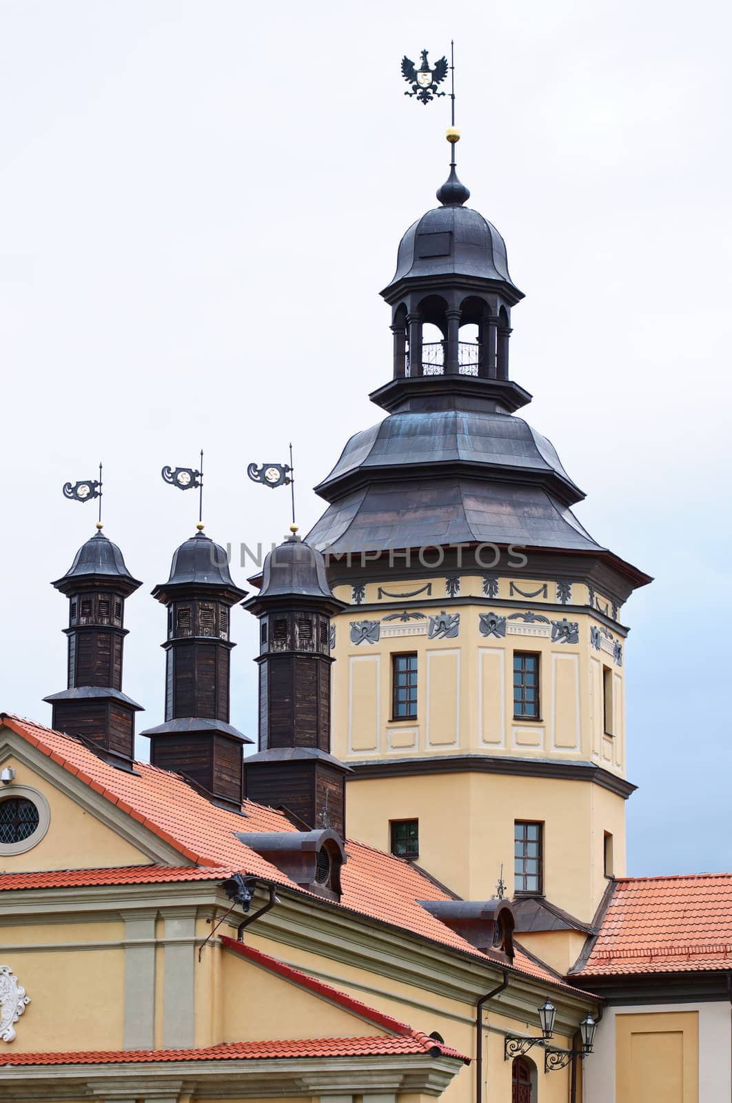 The castle tower. Belarus. Nesvij