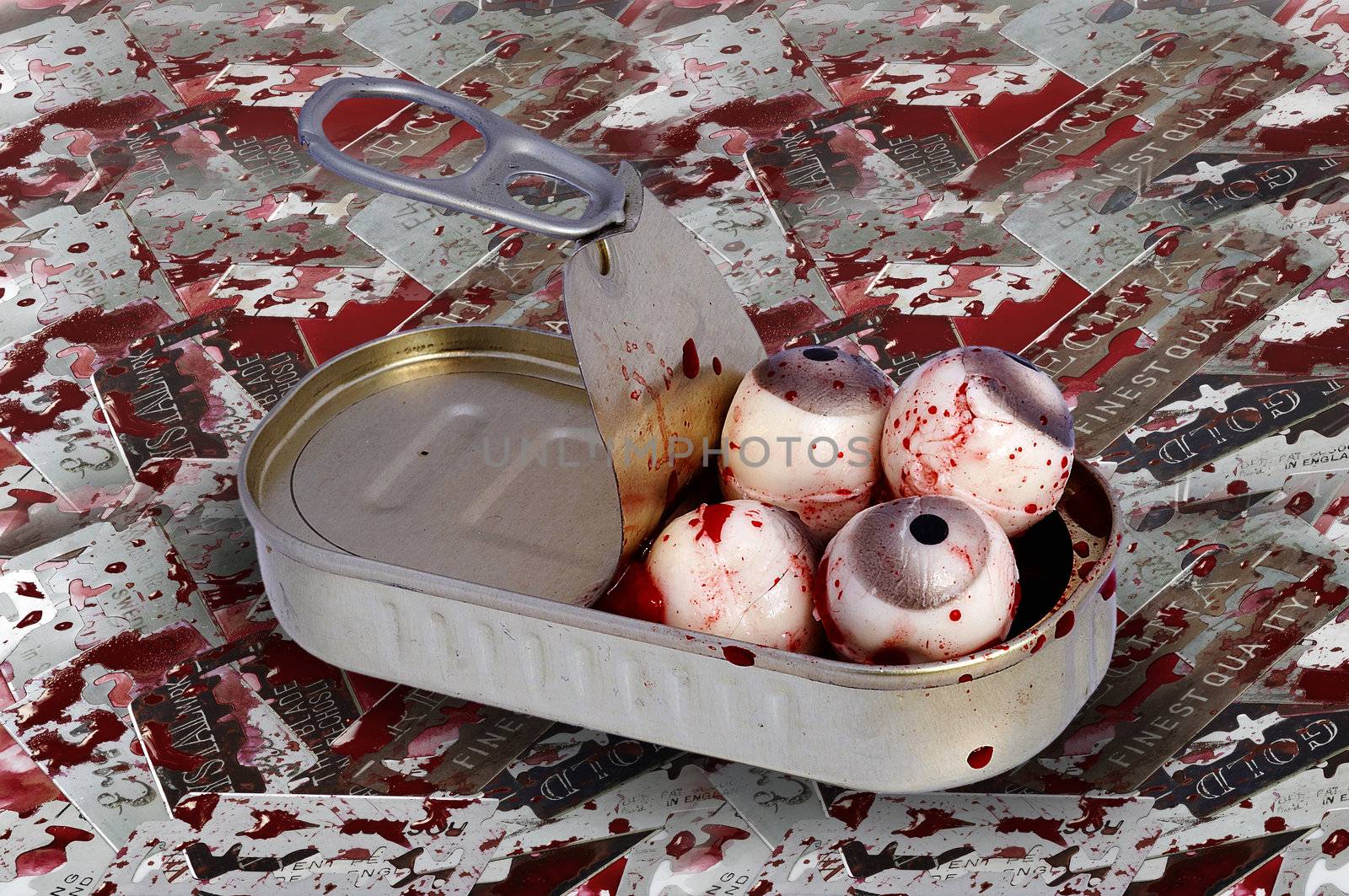 Surreal images - Tin Of Eyeballs - bizarre image - allegory metaphor
