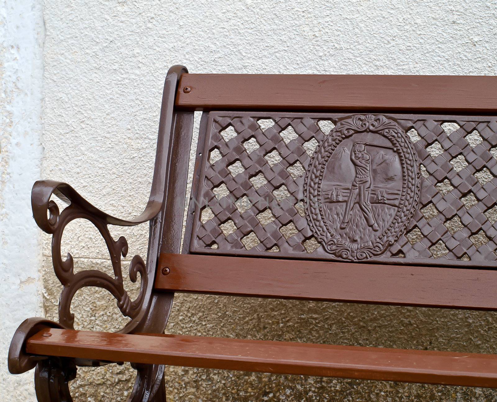 home bench painted in brown colors