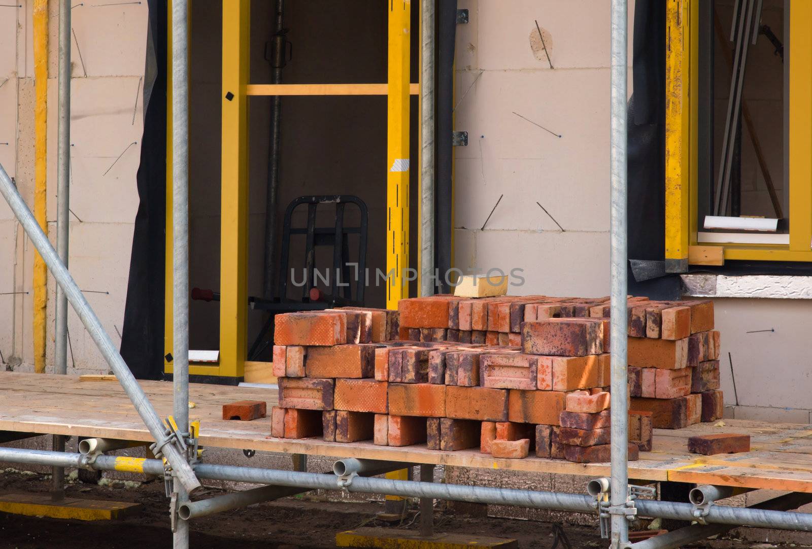 Bricks on a real-estate construction site