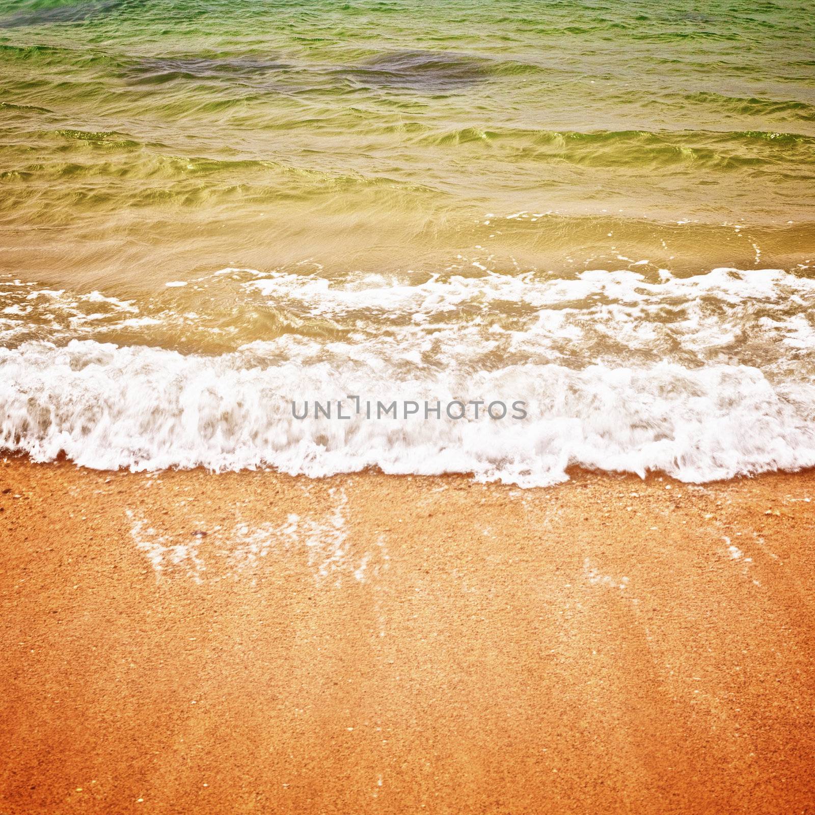 surf on a beach with yellow sand