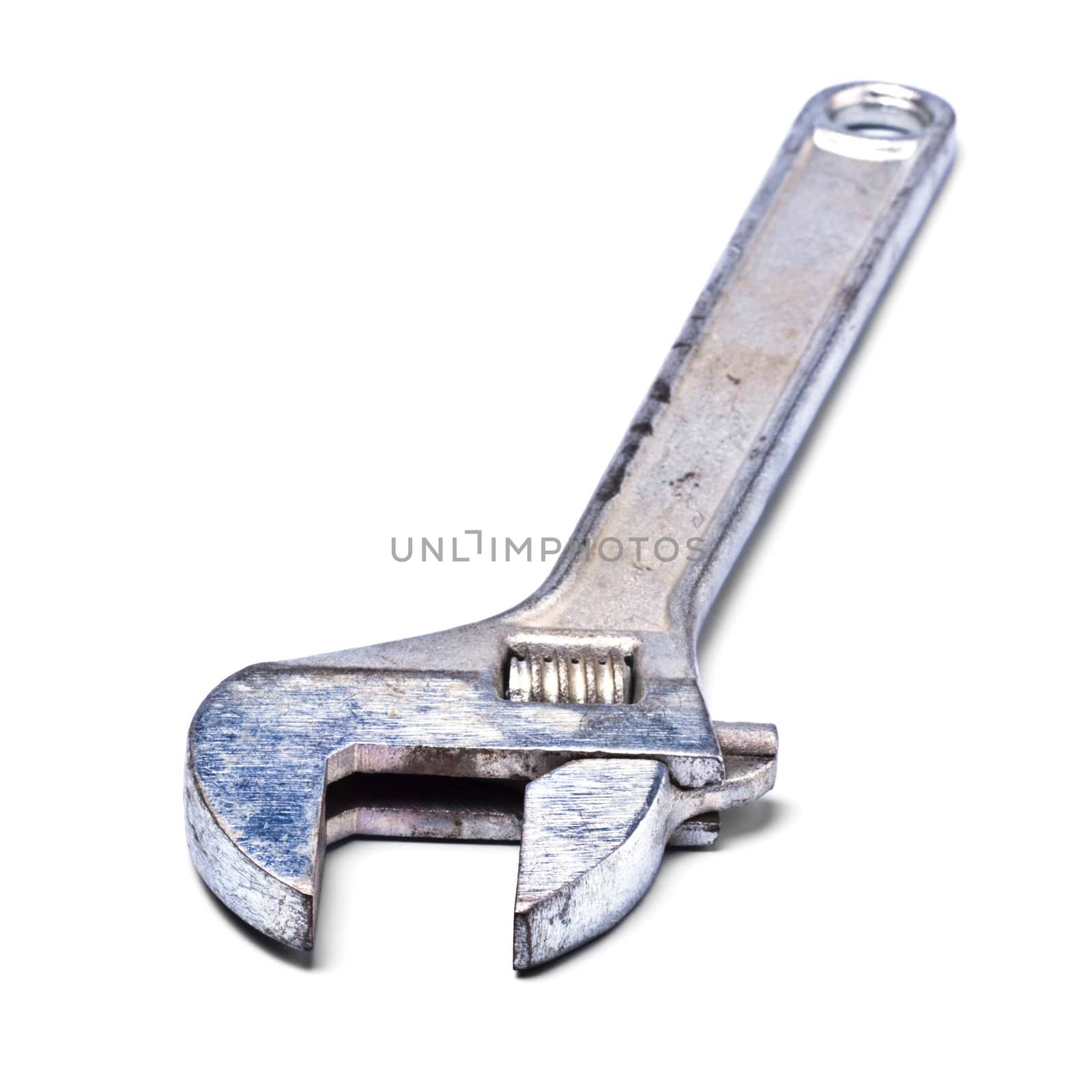 metal ajustable spanner isolated on white background