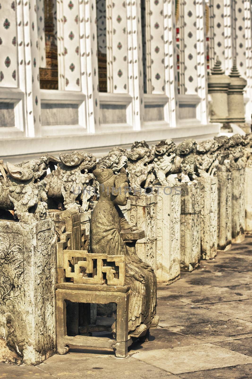 stone statue in Wat Arun, Bangkok, Thailand