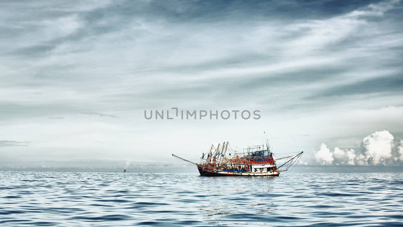 fishery trawlers group in Andaman Sea, Thailand