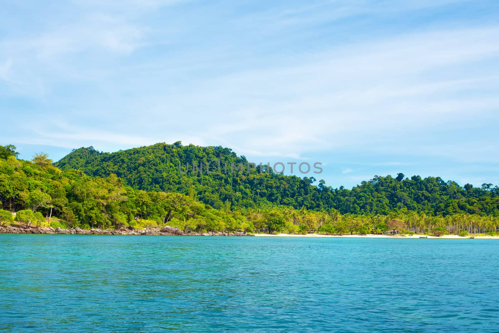 sea shore with jungle, Andaman Sea, Thailand