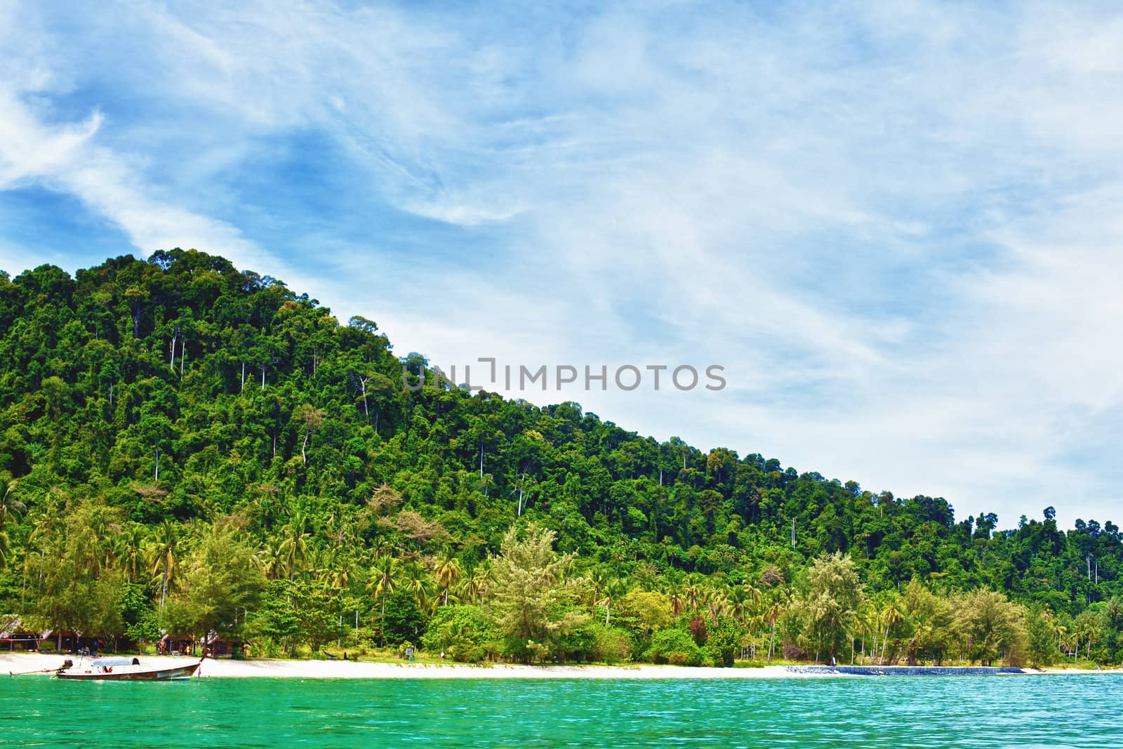 sea shore with jungle, Andaman Sea, Thailand