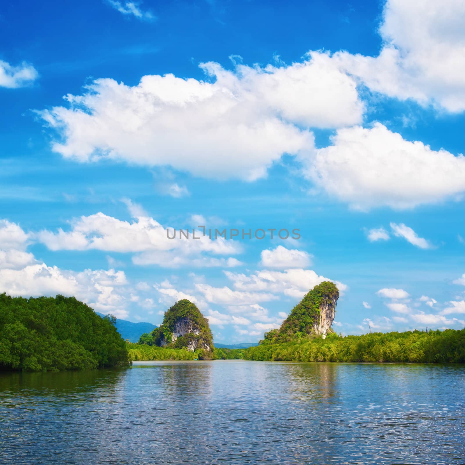 Kanaab Nam Cliffs in Krabi at day, Thailand