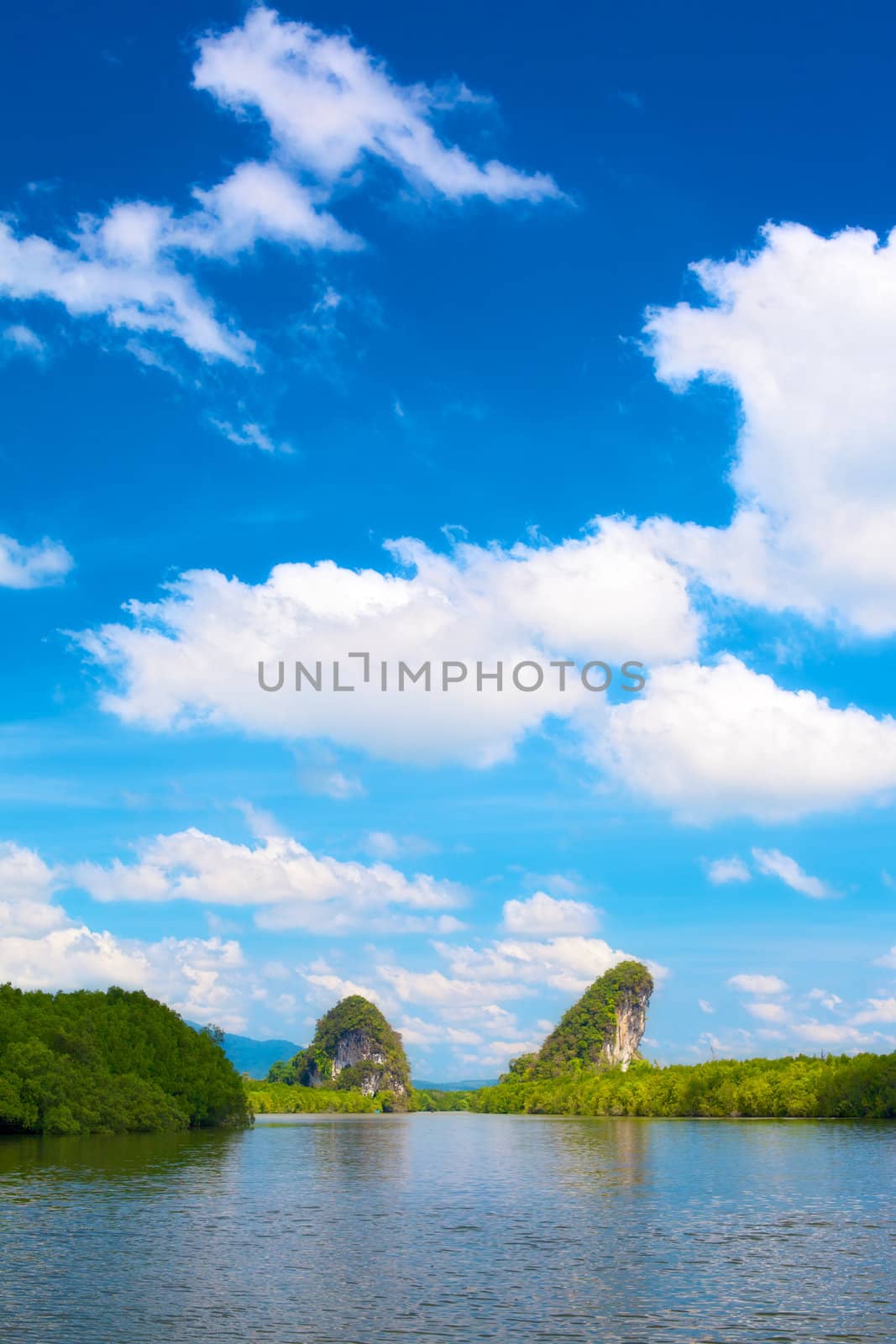 Kanaab Nam Cliffs in Krabi at day, Thailand