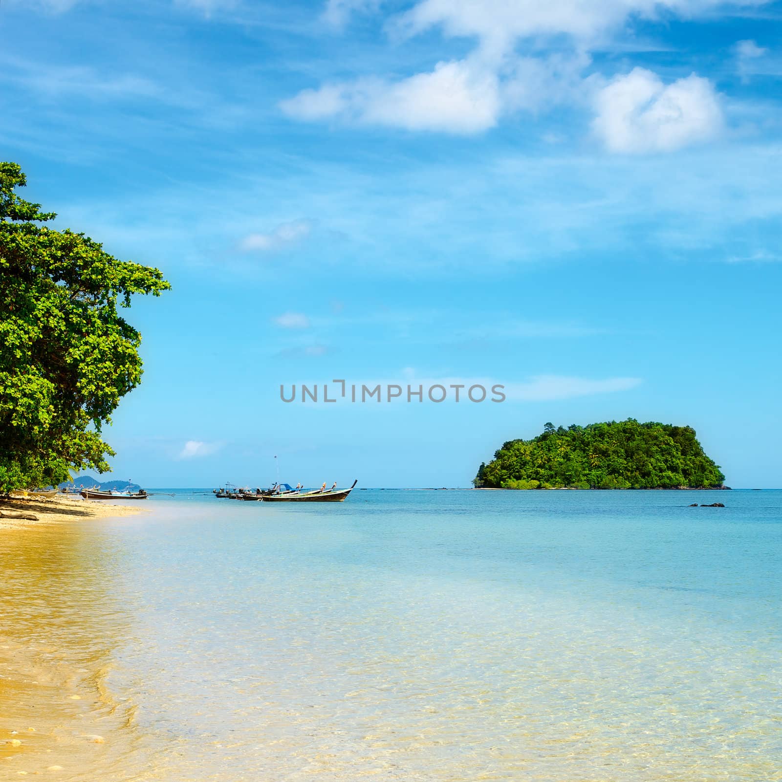 tropical sand beach in Andaman Sea, Thailand