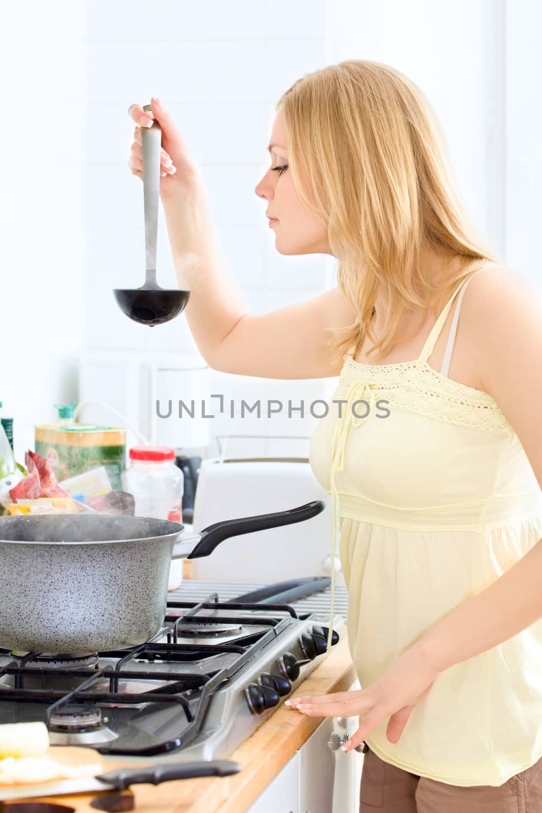 Cute Girl Cooking by petr_malyshev