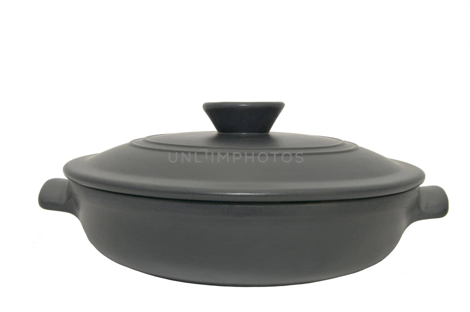 A new shallow pan on a white background