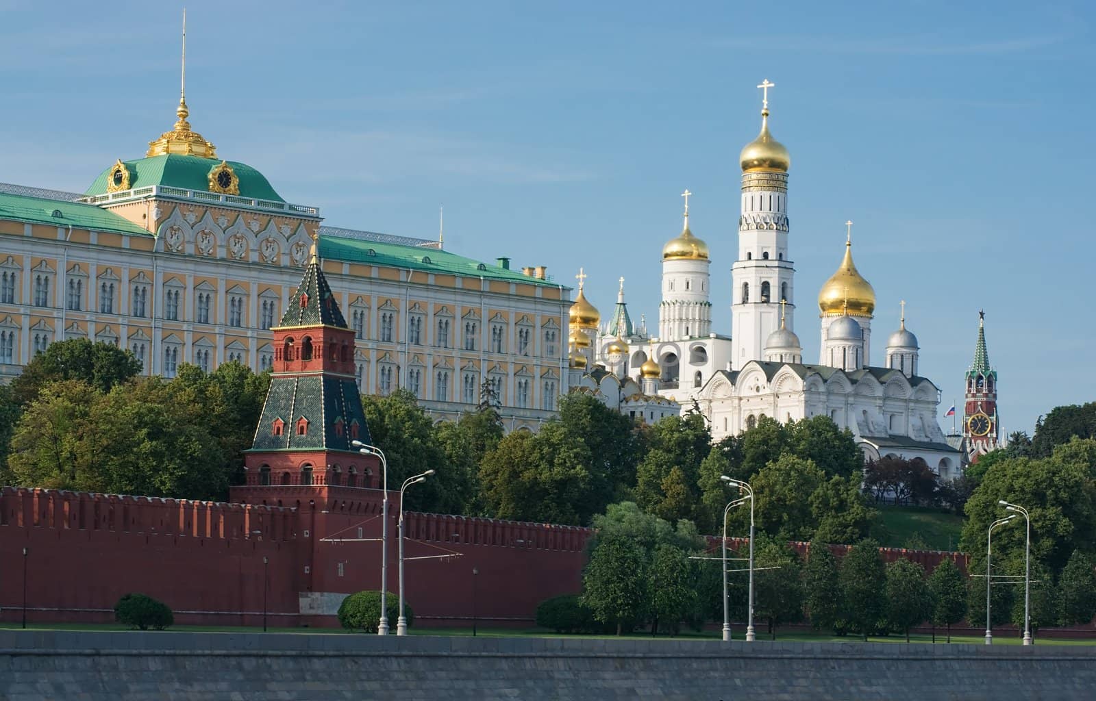 View of Moscow Kremlin at sunset light