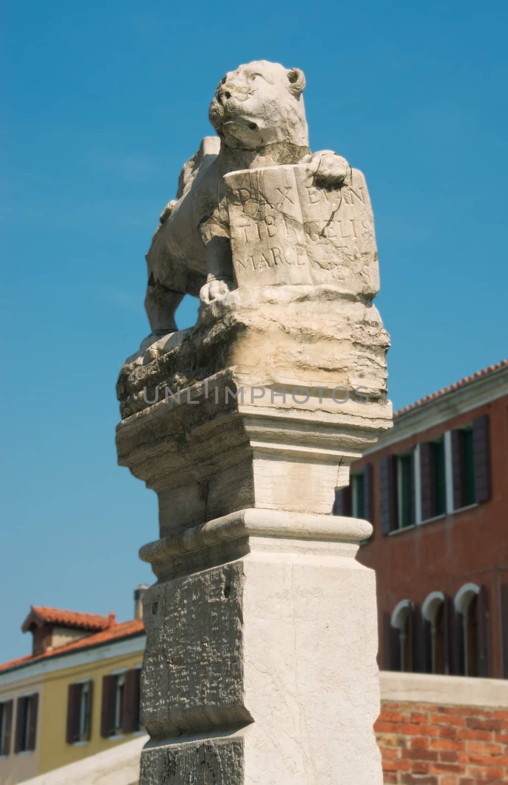 Stone lion sculpture from the island of Murano near Venice