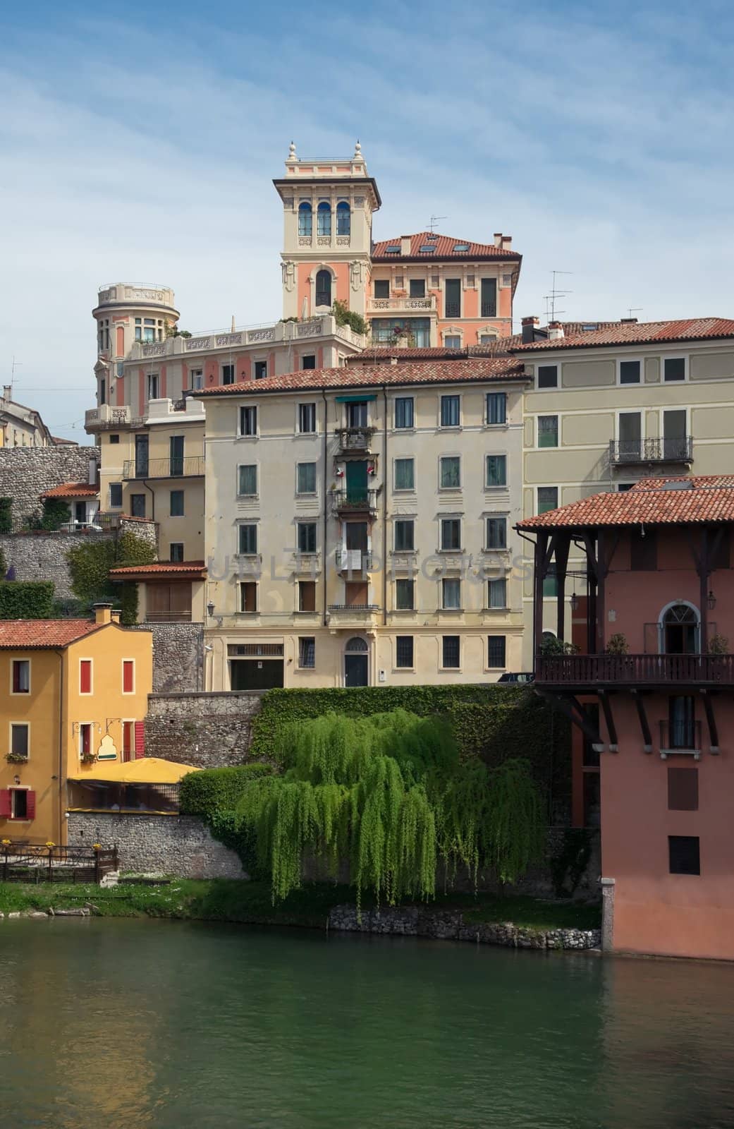 View of the town of Bassano del Grappa in Italy