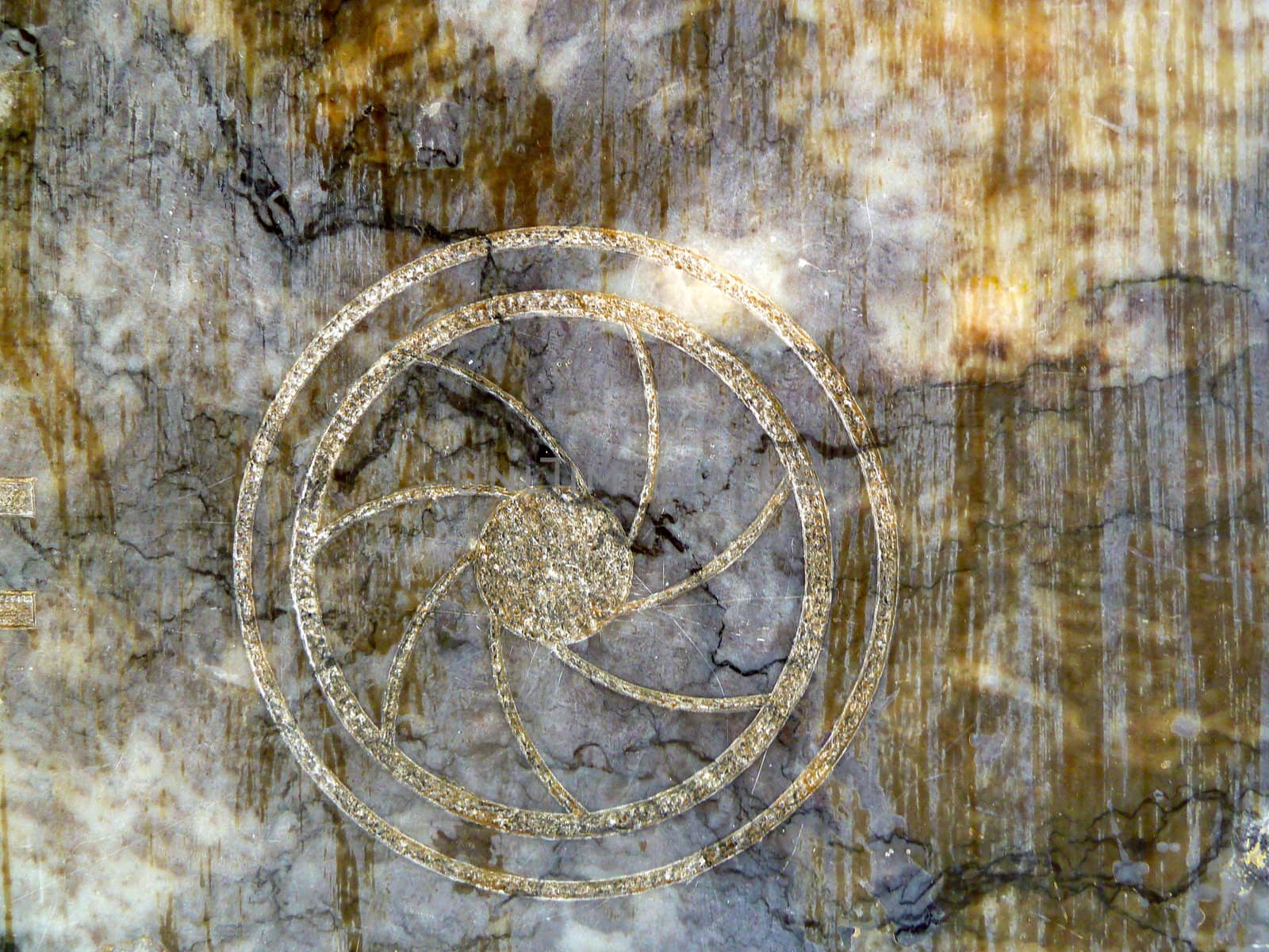 abstract etching on a stone surface