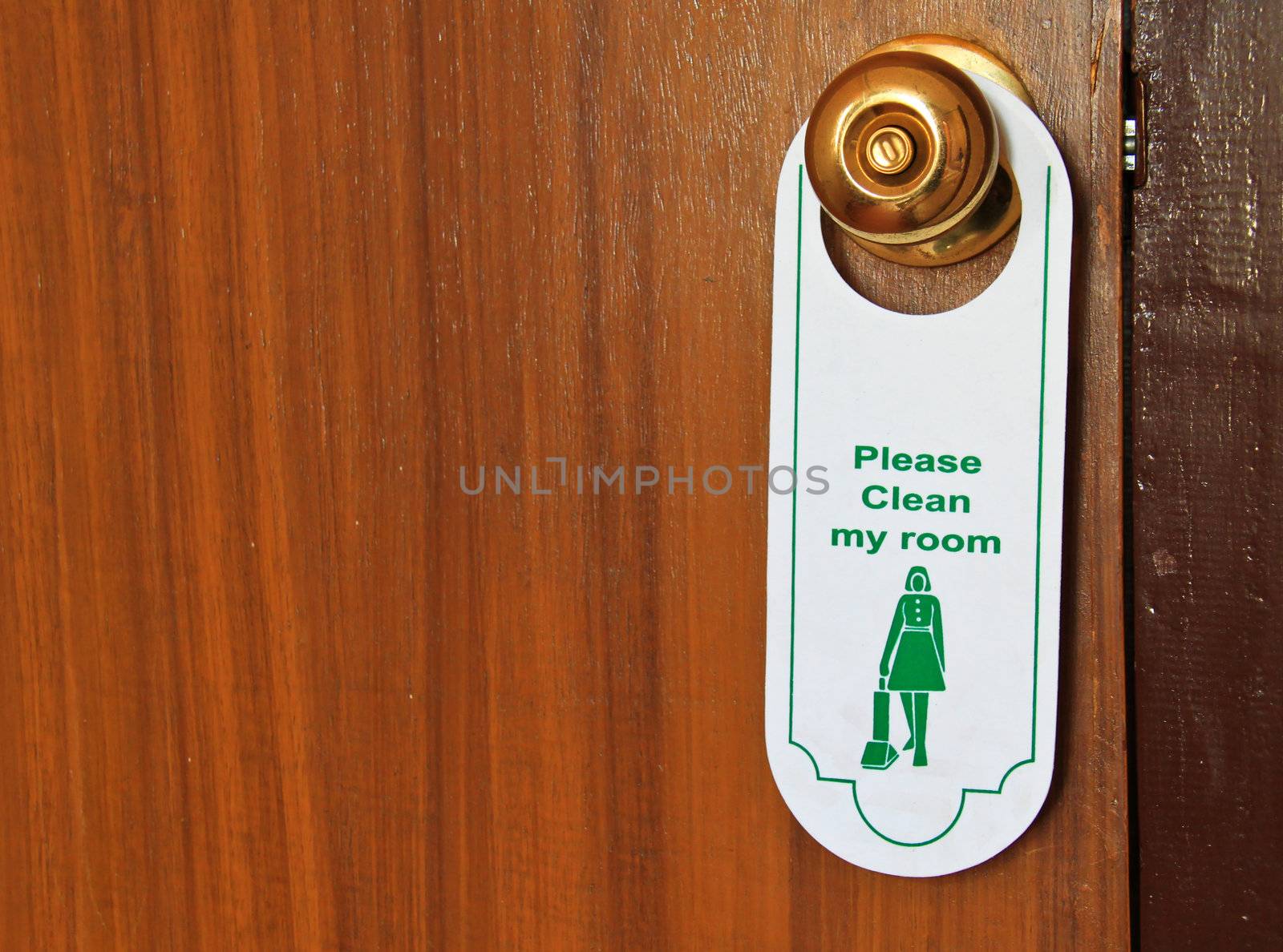 please clean my room hotel tag hanging on door knob by nuchylee