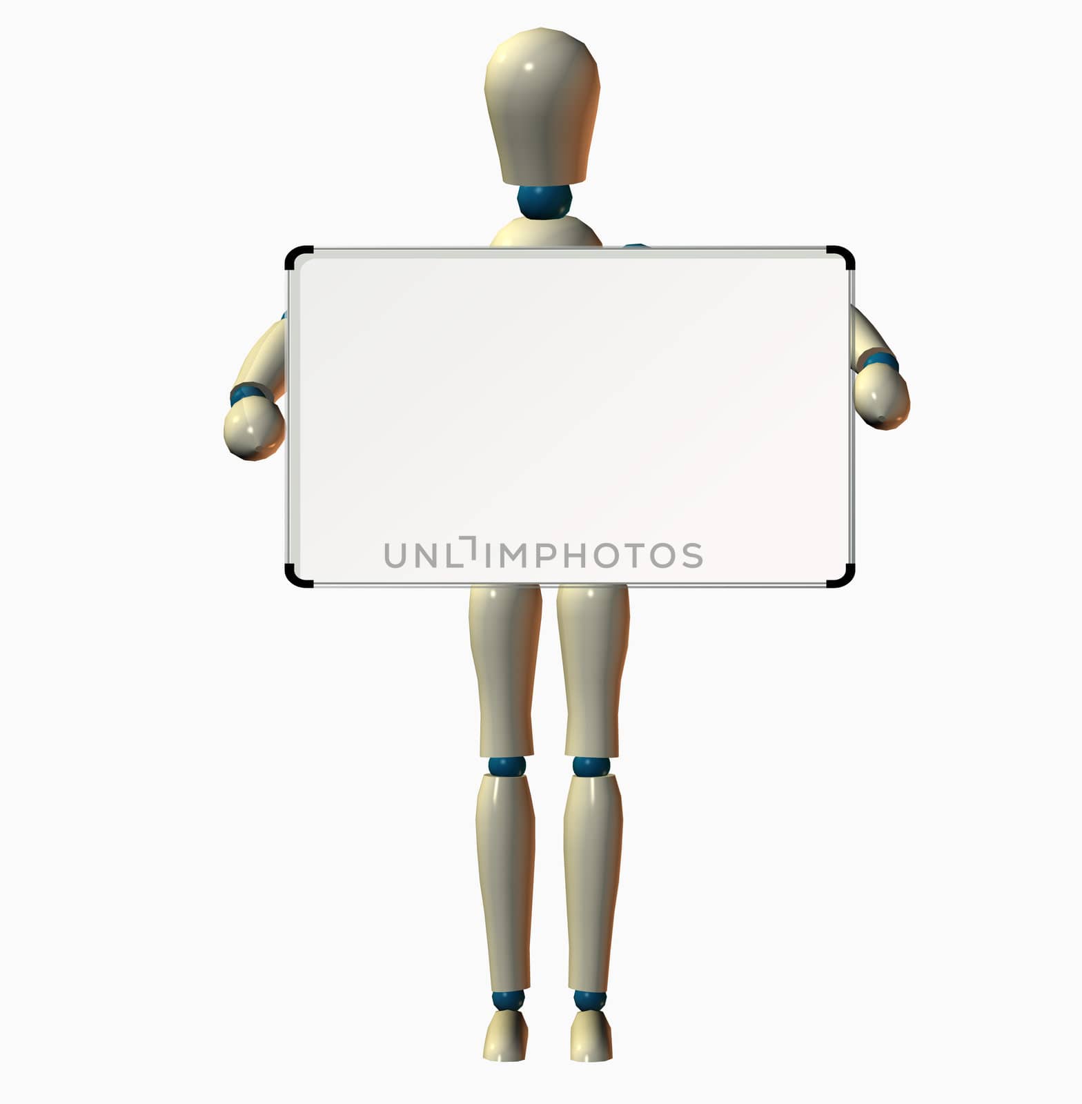 Robot with white board by nadil