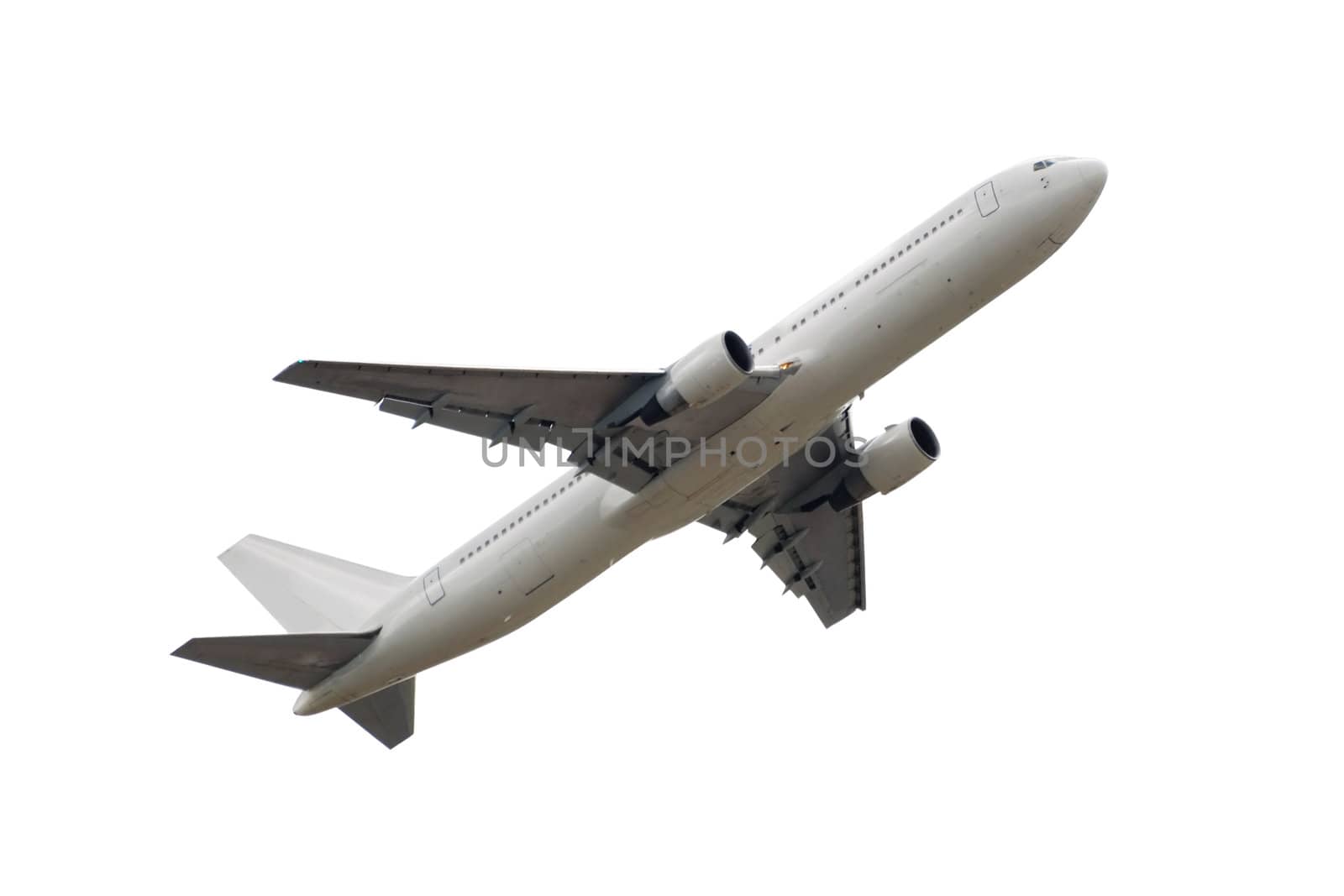 photo of airplane isolated over white background