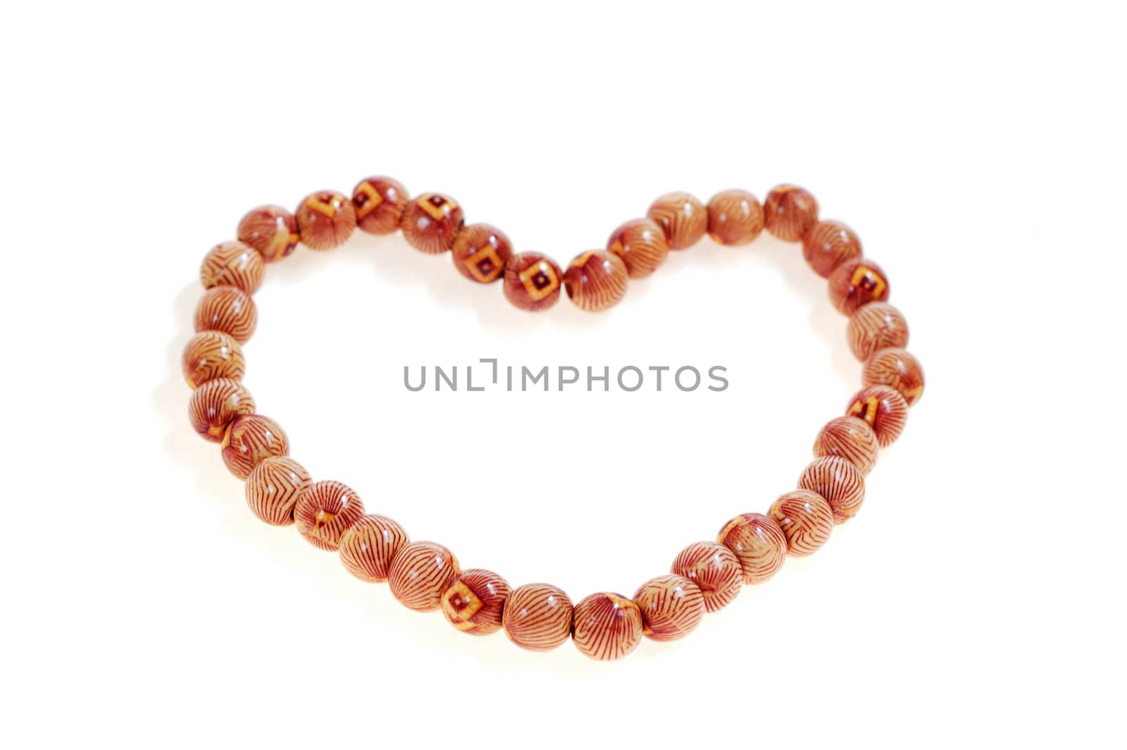 Beads shaped as a heart