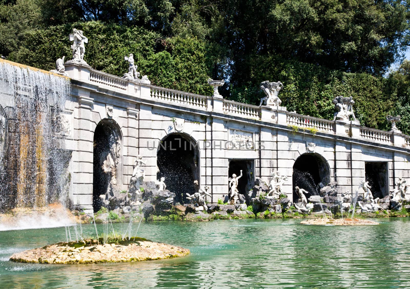 Famous Italian gardens of Reggia di Caserta, Italy.