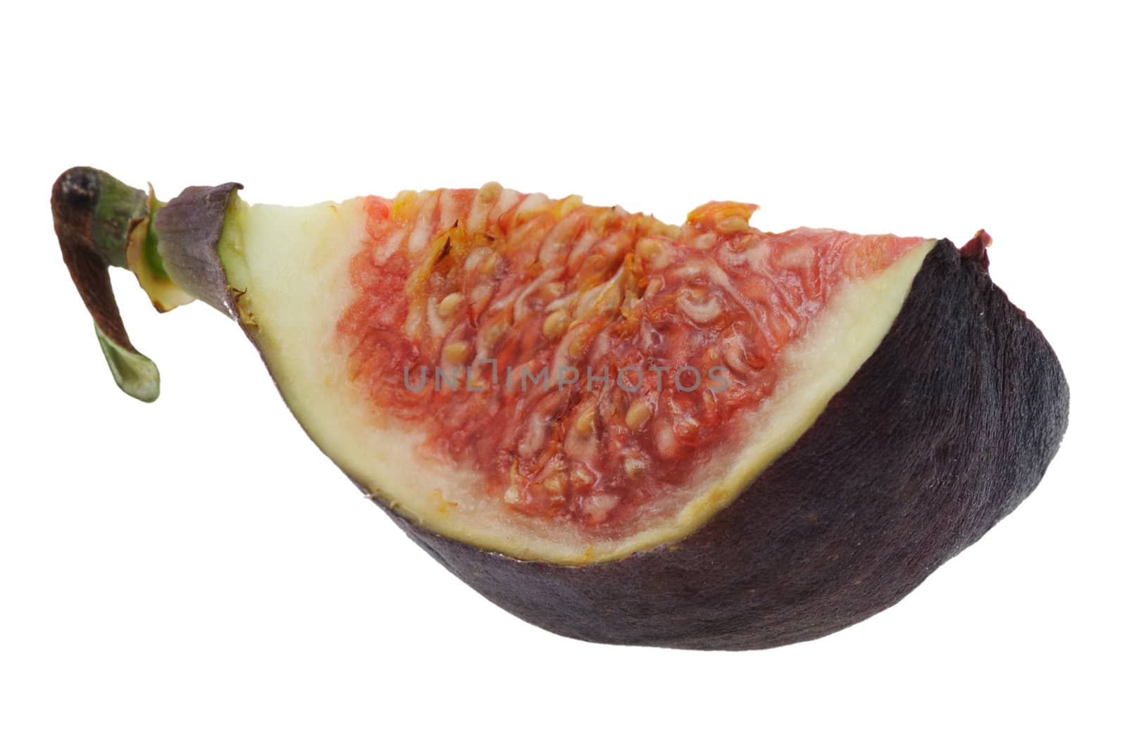 a quarter of fig isolated