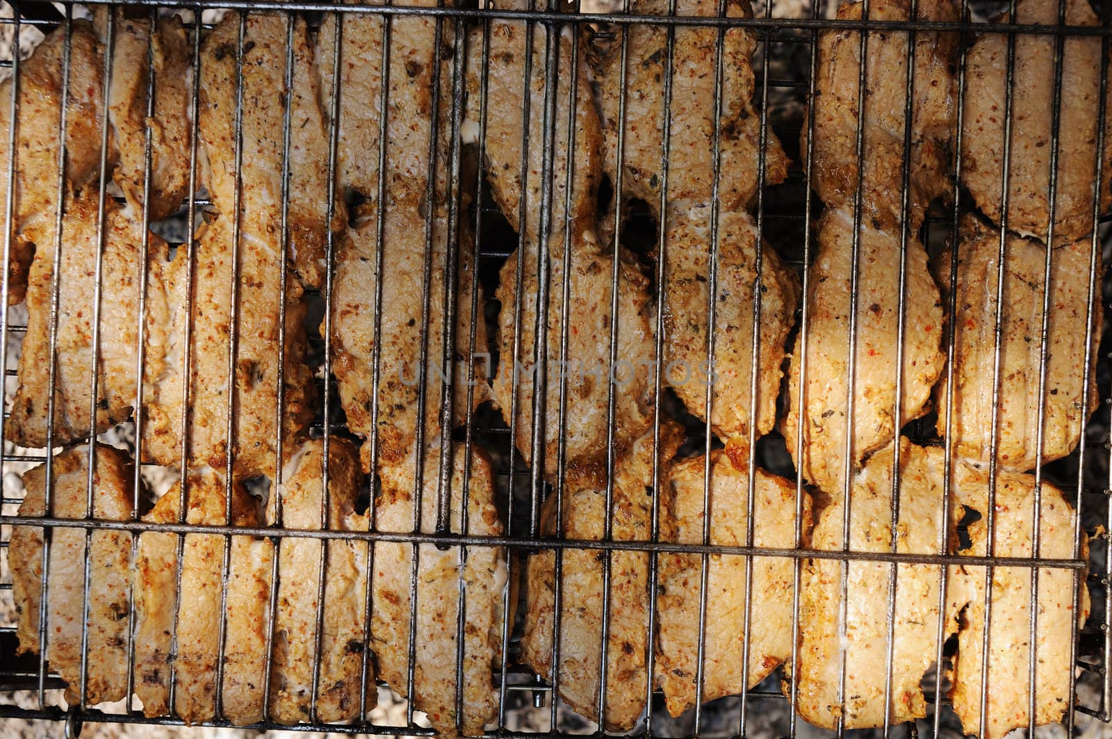 grid with delicious barbeque