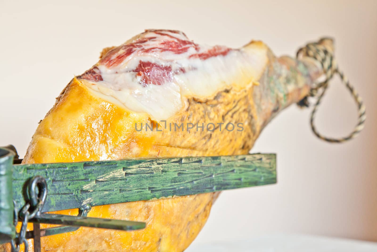 Jamón ibérico; Iberian ham, also called pata negra, the most espensive ham in the world