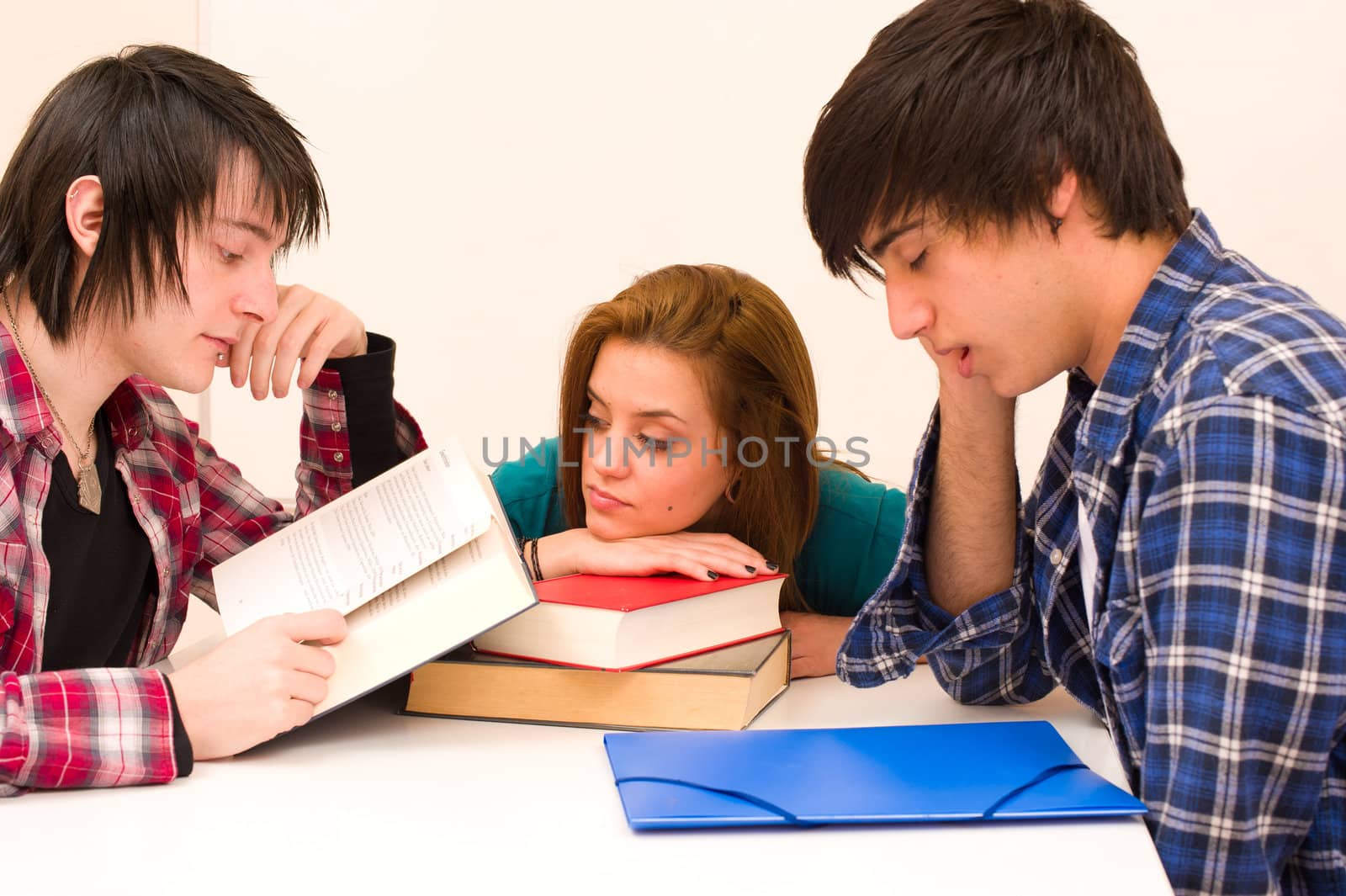 Bored students lacking the energy to face their studies