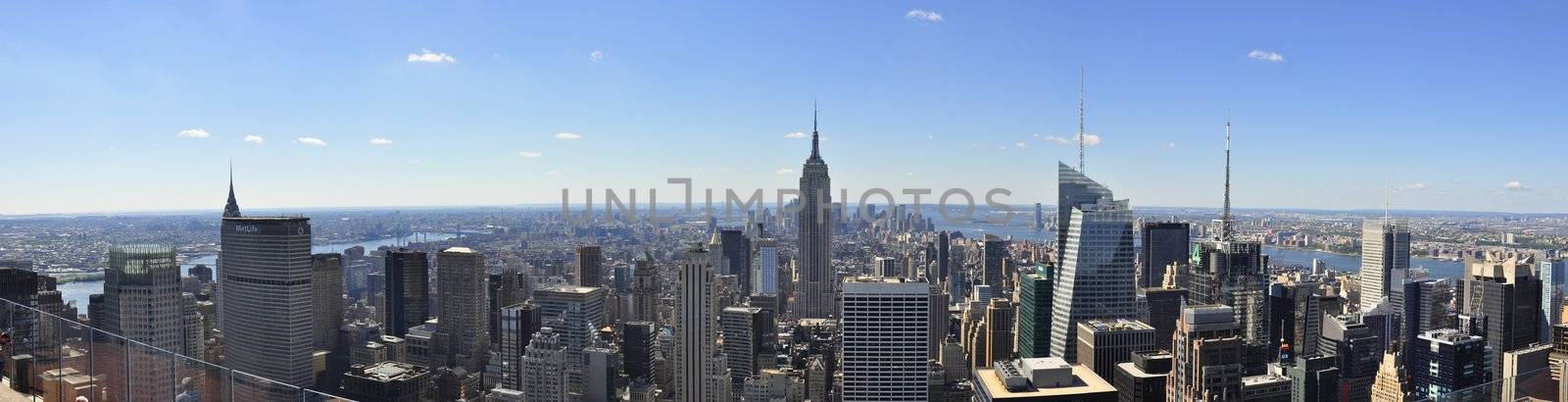 A panorama of New York city shot from the Top of the Rock
