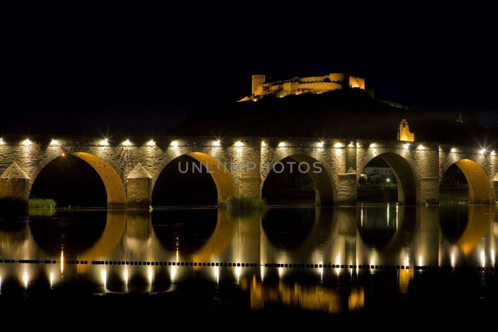 Medellin at night, Badajoz Province, Extremadura, Spain