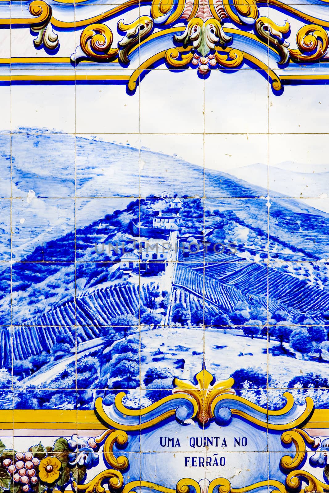 tiles (azulejos) at railway station of Pinhao, Douro Valley, Portugal