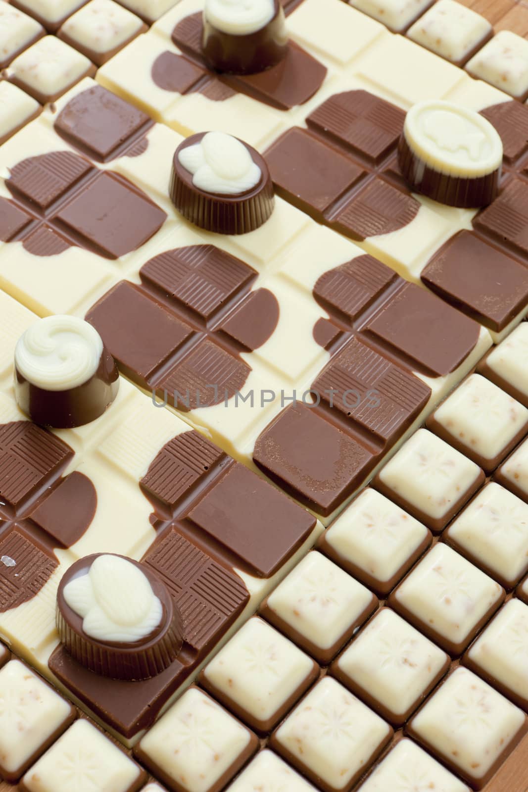 chocolate bars with chocolate candies