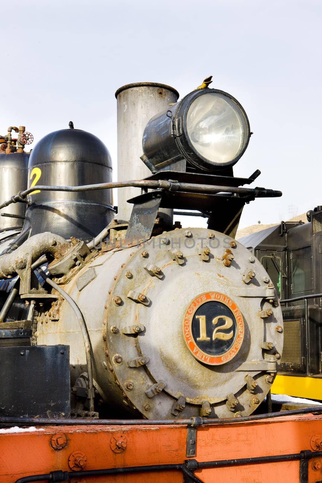 detail of steam locomotive, Colorado Railroad Museum, USA