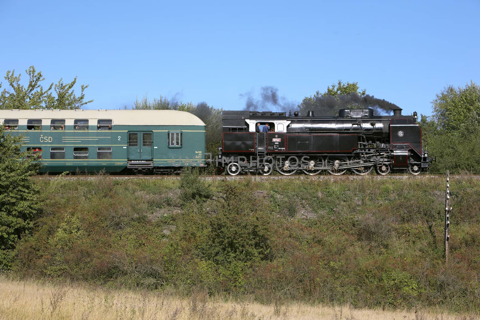 steam train (464.102), Luzna u Rakovnika - Praha, Czech Republic