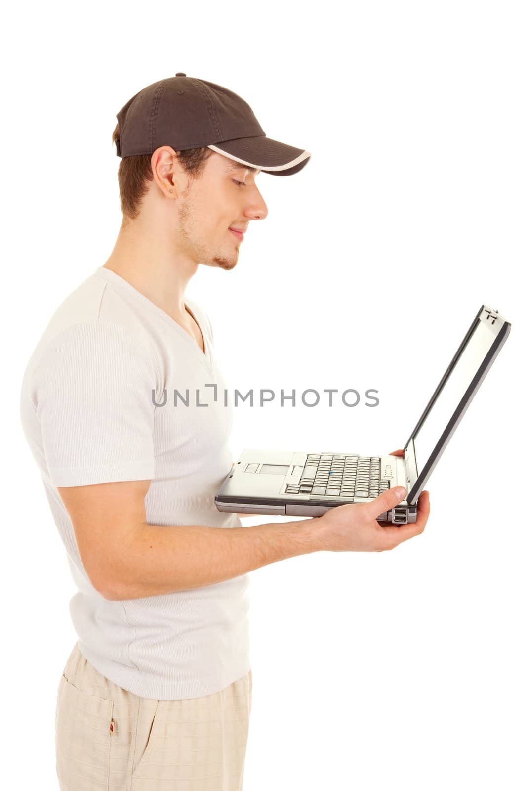 Hansome casual man with laptop by iryna_rasko
