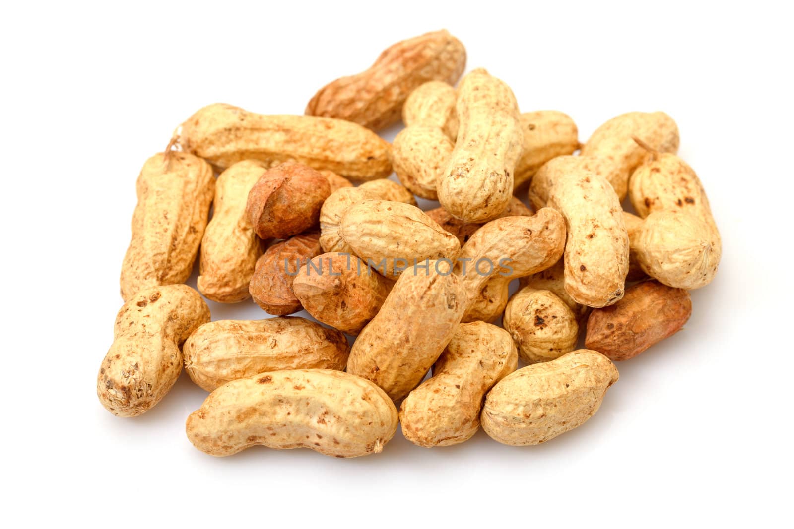 Heap Peanuts on white background