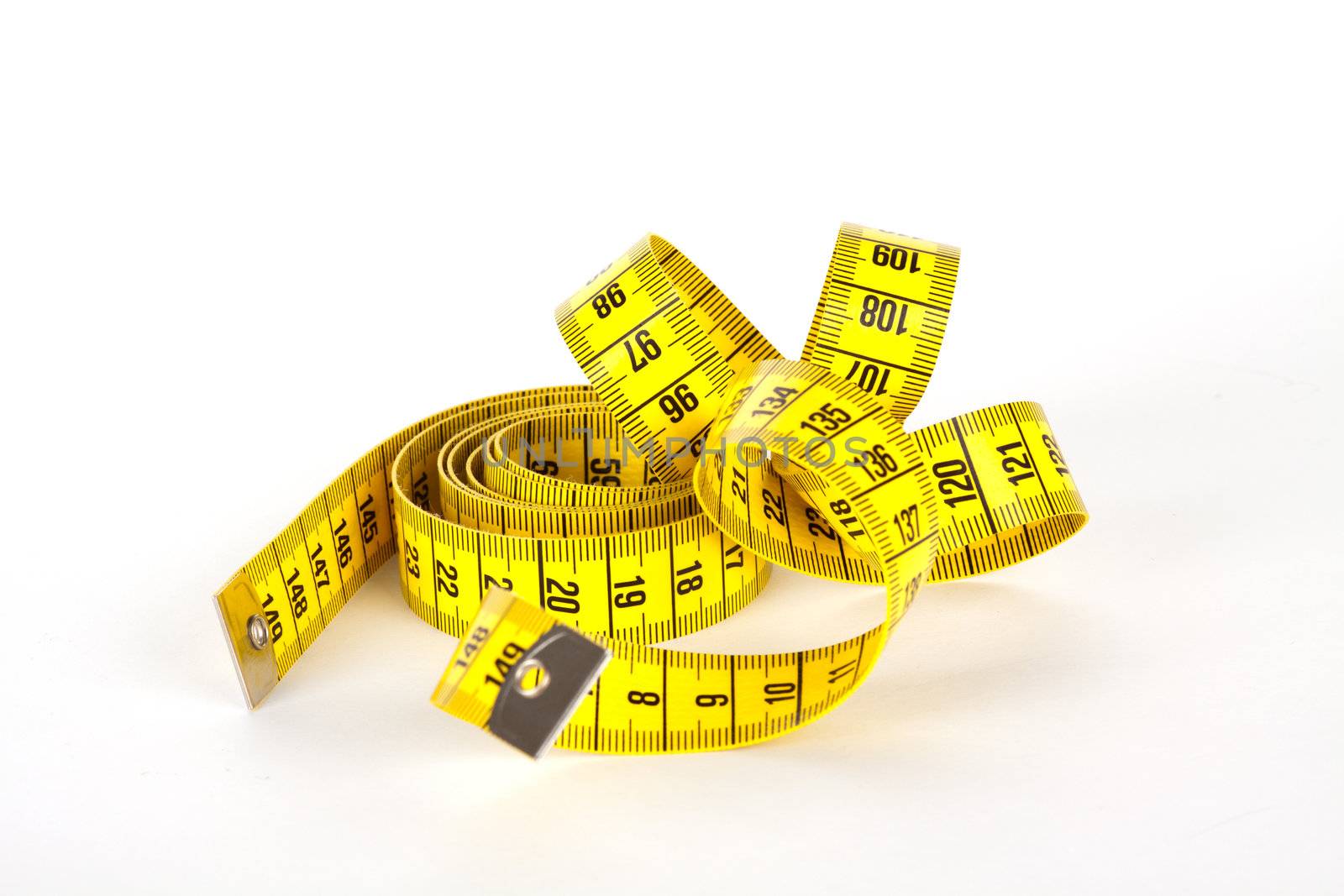 yellow measure tape with scale in centimeters by juniart