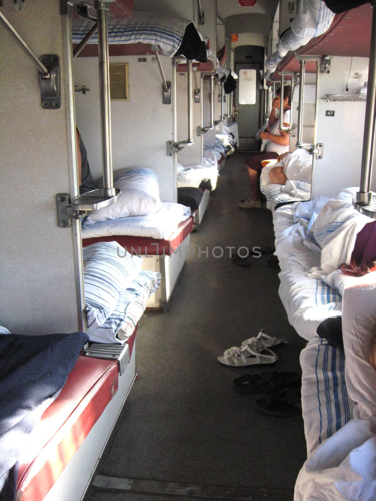 image of car with reserved seats of a train